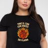 CAMISETA "TINC EL COR ENCÈS EN FLAMA - EDICIÓ NATURAL"